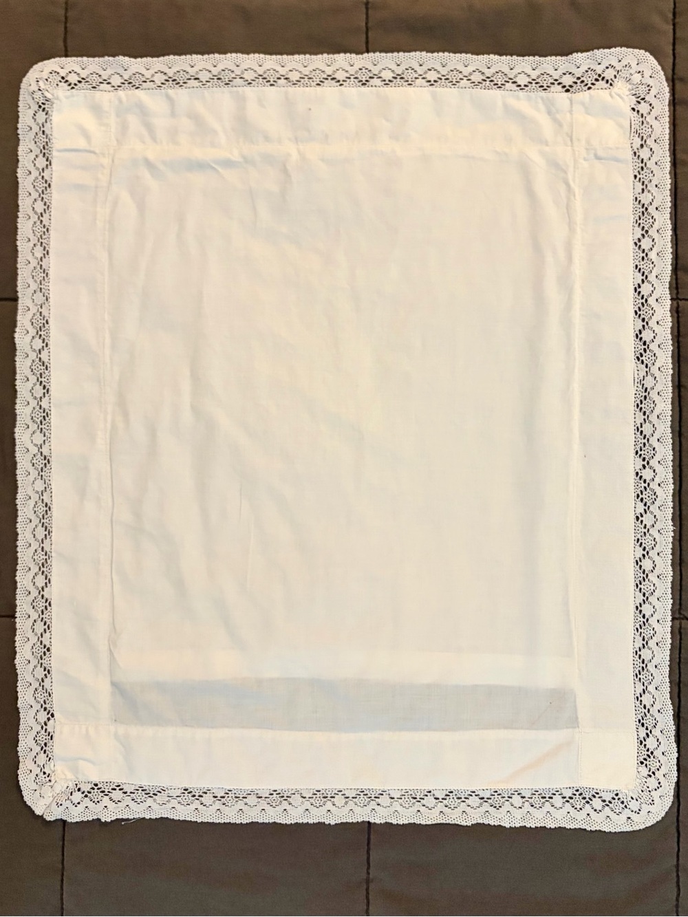 Vintage White Lace-Trim Rectangular Pillow Case